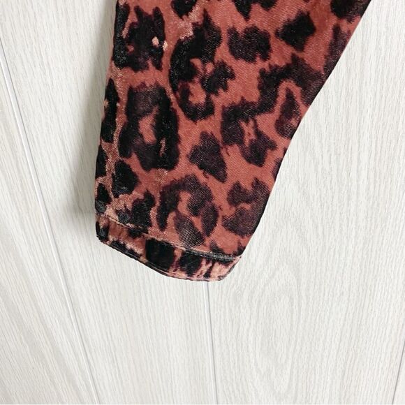Anthropologie | Dolan | Charley Velvet Leopard Blouse Size Medium - Picture 5 of 7